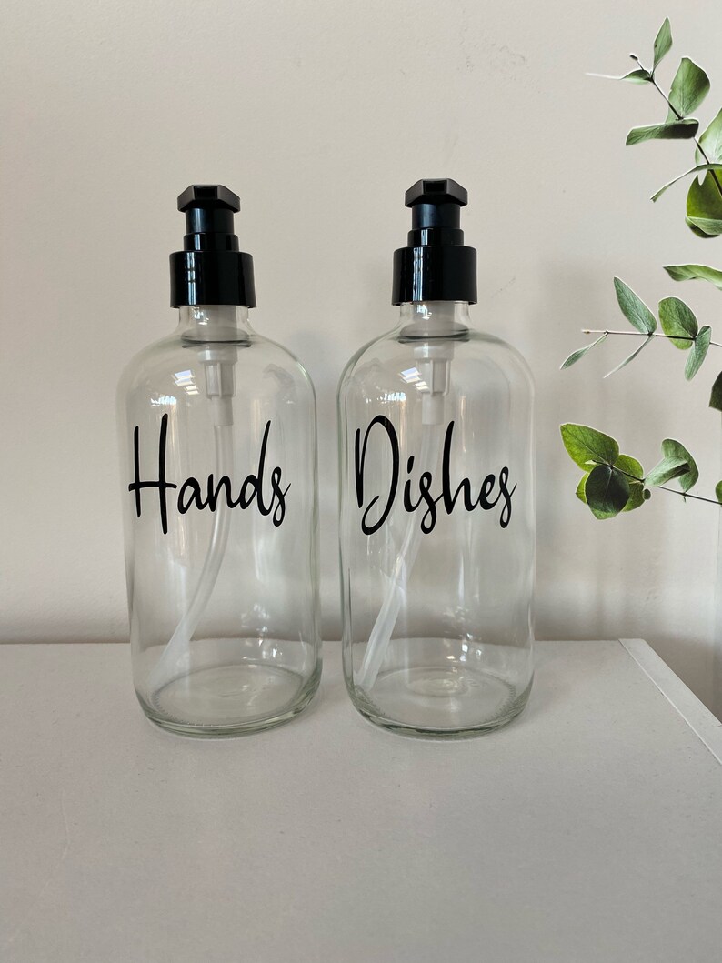 450ml amber glass refillable dispenser bottle with pump & Etsy