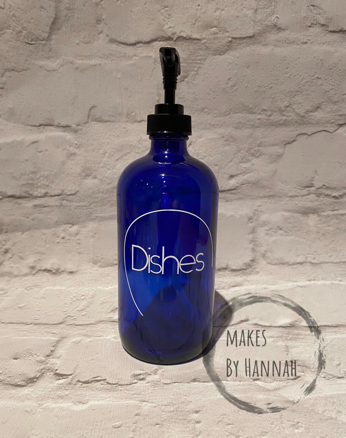 450ml blue glass refillable dispenser bottle with pump & Etsy