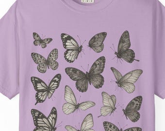 Vintage Butterfly Comfort Colors T-Shirt: Cottagecore Graphic Tee