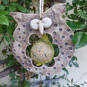 Hand-made fat ball holder