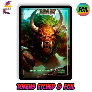 Pedina Bestia (3/3) - Jeton Bête - MTG - Magic the gathering - Carta personalizzata Foil
