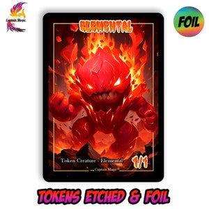 Elemental token (1/1) - MTG - Magic the gathering - Custom card Foil