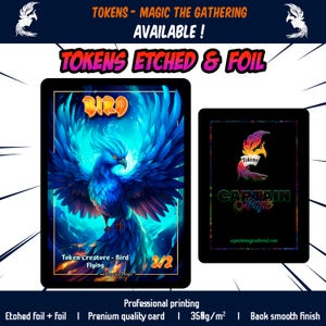 Bird token ( 2/2 flying ) - Oiseaux jeton (2/2 Vol)  - MTG - Magic the gathering - Custom card - Foil etched
