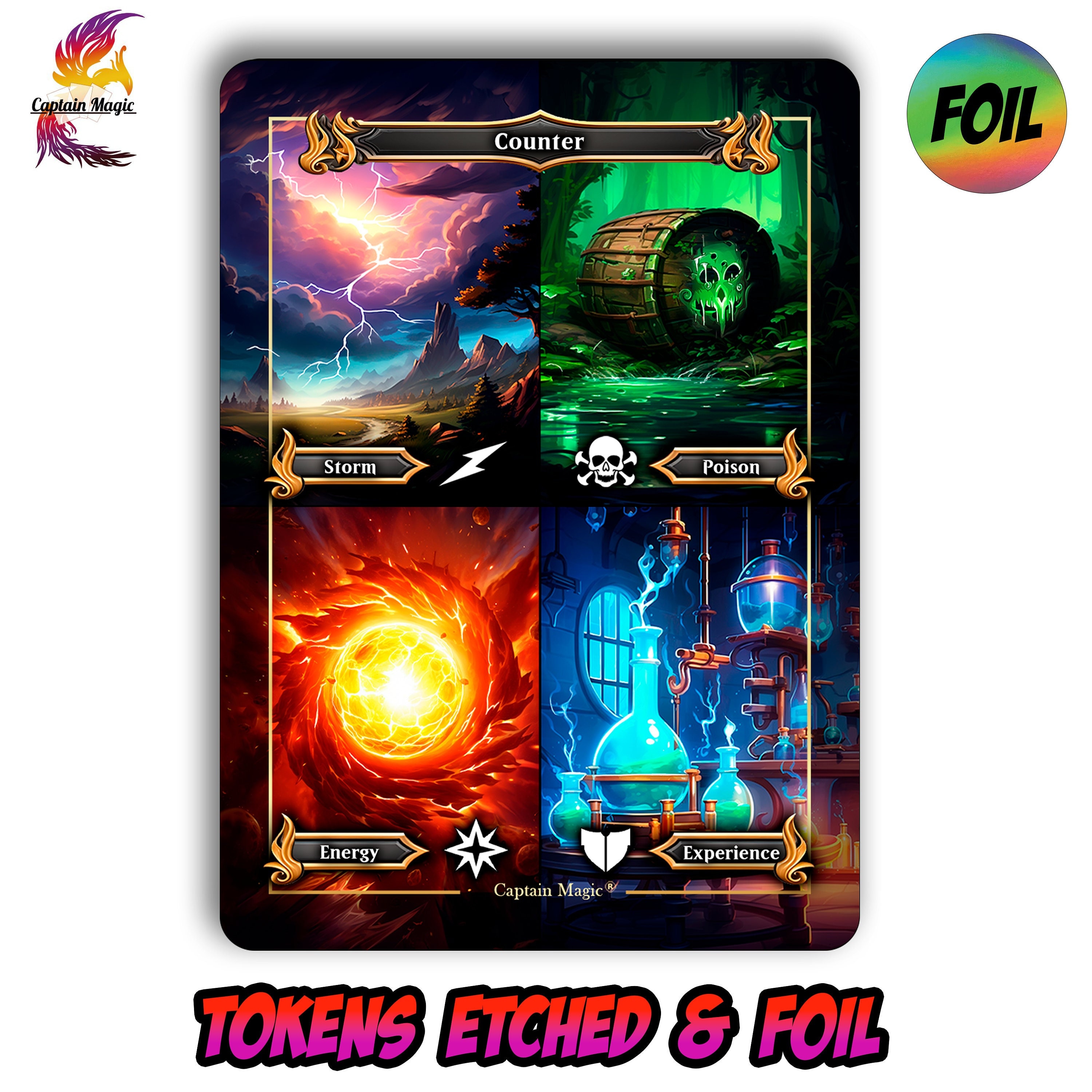 Storm / Poison / Energy / Experience Counter Token - MTG - Magic the  Gathering - Custom Card Foil - Etsy