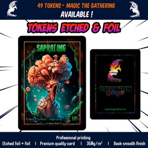 Saproling token (1/1) - Saprobionte jeton - MTG - Magic the gathering - Custom card - Foil etched