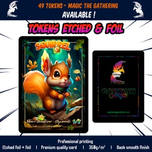 Token eekhoorn (1/1) - Écureuil jeton - MTG - Magic the Verzameling - Aangepaste kaart - Folie geëtst