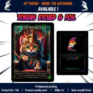 Der Monarch Spielstein - Le Monarque jeton - MTG - Magie der Sammlung - Kundenspezifische Karte - Geätzte Folie