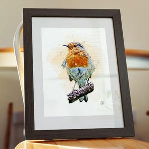 A5 Digitaler Kunstdruck - Rotkehlchen