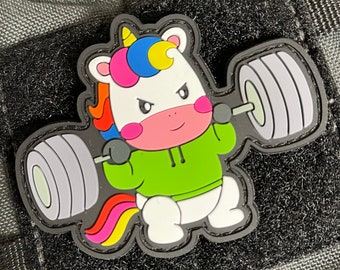 IronUnicorn Patch d'EMOM Fitness® - Faites-moi passer au niveau supérieur ! Avec fixation grimpante