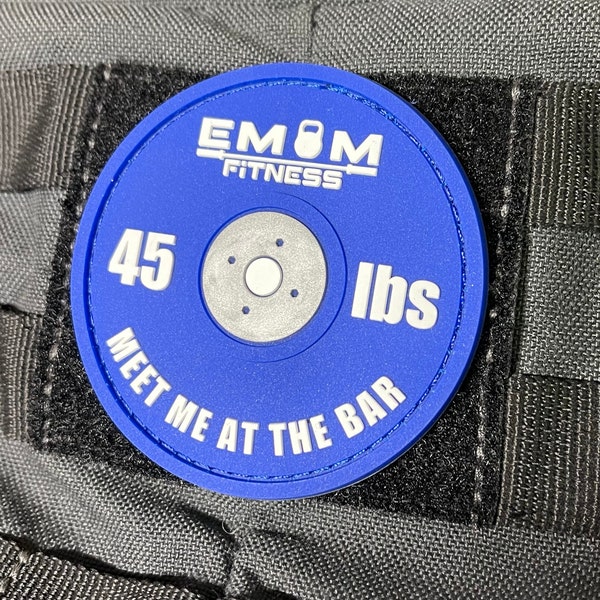 EMOM Fitness® Barbell Blue - Bar Patch pour votre porte-plaque/gilet de musculation