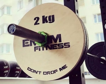 EMOM Fitness® – plaques/disques techniques pour soulever des poids ou comme multiplicateur (1 paire/2 pièces de 2 kg chacune) pour haltères de 30 ou 50 mm