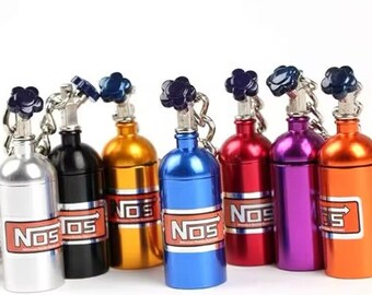 NOS Turbo Keychain – Personalized Metal Car Keyring with Logo, Car Gift for Men | Car Keychain