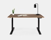 Sydesk, American walnut standing desk, electric desk, workspace, ergonomic, computer desk