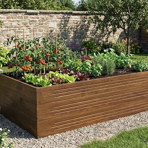 Hochbeetgarten, Gemüsekasten aus Holz, 180x80x60, Jardin surélevé, Hochbeetgarten, Verhoogde moestuin