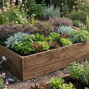 Hochbeetgarten, Gemüsekasten aus Holz, 180x80x40, Jardin surélevé, Hochbeetgarten, Verhoogde moestuin