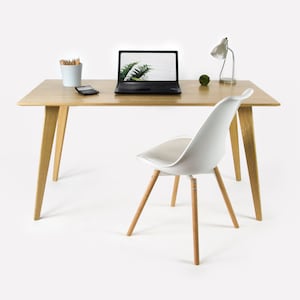 Wooden Desk, Artisan Solid Oak Wood Desk, Computer Desk, Home Office, Office Desk, Custom Made Desk, Schreibtisch, Bureau Desk, Table zdjęcie 1