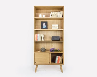 Artisan Bookcase Andy, Solid, Oak, unit, Bookshelf, Étagère à livres, solid wood, Bücherregal