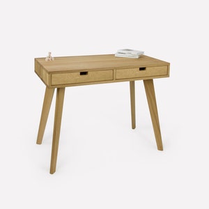 Wooden Desk &quot;Kat&quot; with drawers / small, Solid Oak Wood Desk, Computer Desk, Office Desk, Custom Made Desk, Schreibtisch, Bureau Desk, Table