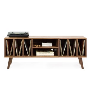 Record player stand, Solid, Walnut, unit, cabinet, solid wood, Meuble, noyer, nuss, Vinyl