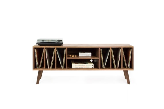 Record player stand, Solid, Walnut, unit, cabinet, solid wood, Meuble, noyer, nuss, Vinyl