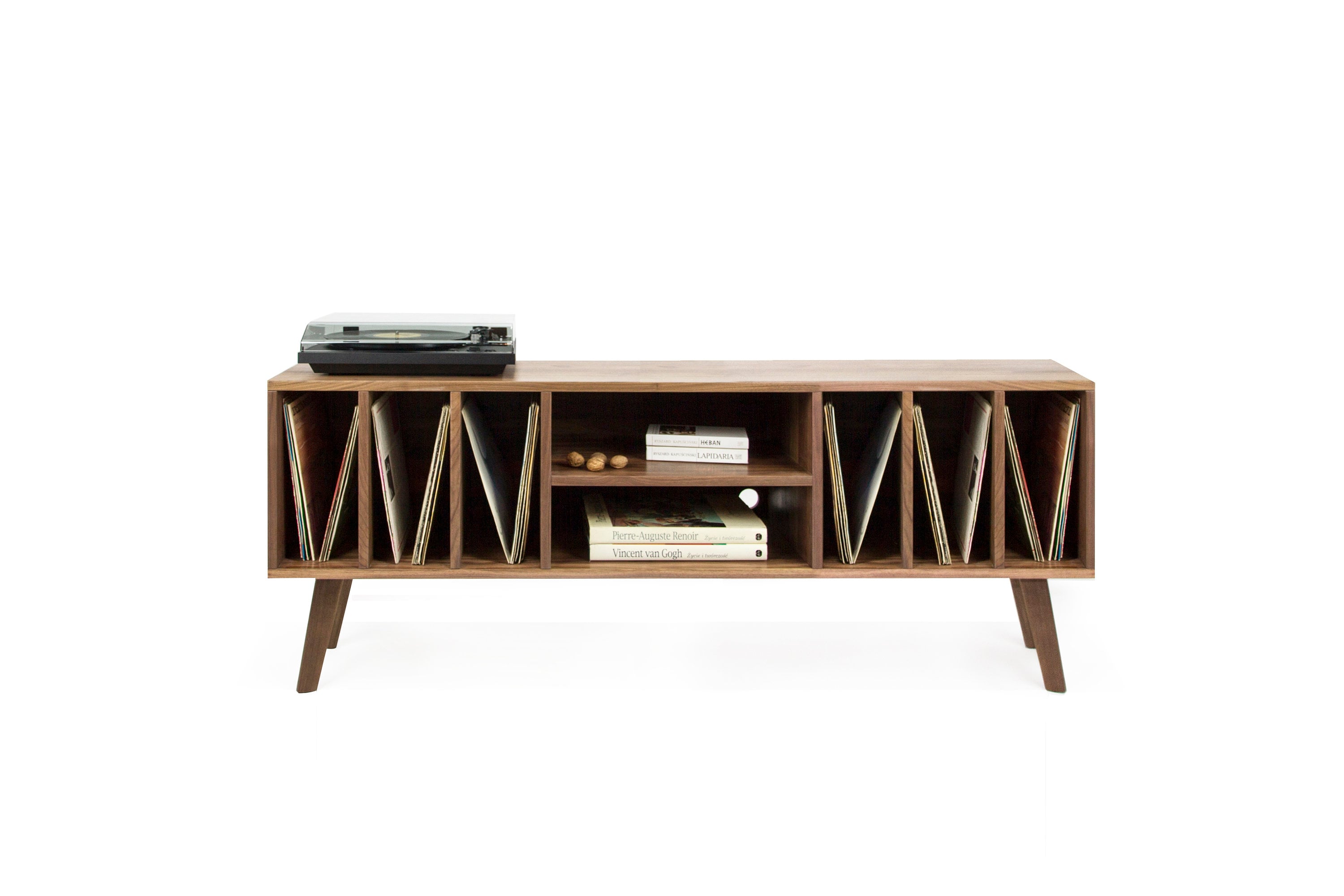 Meuble pour platine vinyle, massif, noyer, meuble, armoire, bois massif, meuble, noyer, nuss, vinyle