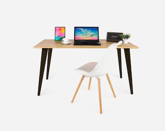 Bureau Houten Bureau / Zwarte poten, Kantoor Bureau Op Maat Gemaakt Bureau Schreibtisch Bureau Bureau Tafel