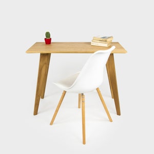 XS Holzschreibtisch, Massive Eiche, Computerschreibtisch, Home Office, Büroschreibtisch, Kleiner Schreibtisch, Schreibtisch, Büroschreibtisch, Tisch