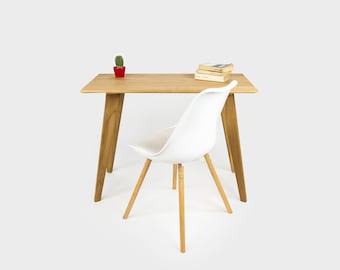 XS houten bureau, massief eiken, computerbureau, thuiskantoor, kantoorbureau, klein bureau, schrijftafel, bureautafel, tafel