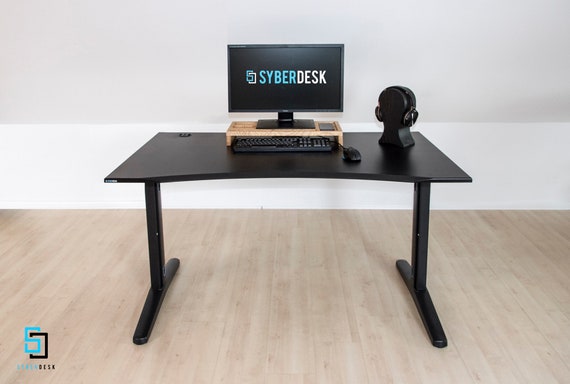 Syberdesk Computer Gaming Desk With Led For Gamers Home Office