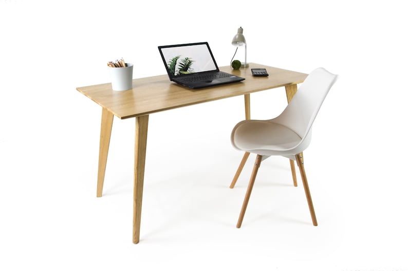 Wooden Desk, Artisan Solid Oak Wood Desk, Computer Desk, Home Office, Office Desk, Custom Made Desk, Schreibtisch, Bureau Desk, Table zdjęcie 4