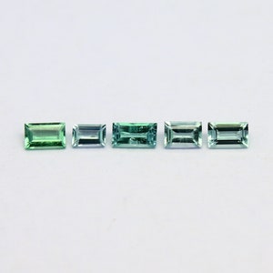 Natural Rare Kornerupine Lot 0.76 Carat Mix Size Baguette Shape Faceted Gemstone 5 Piece Lot
