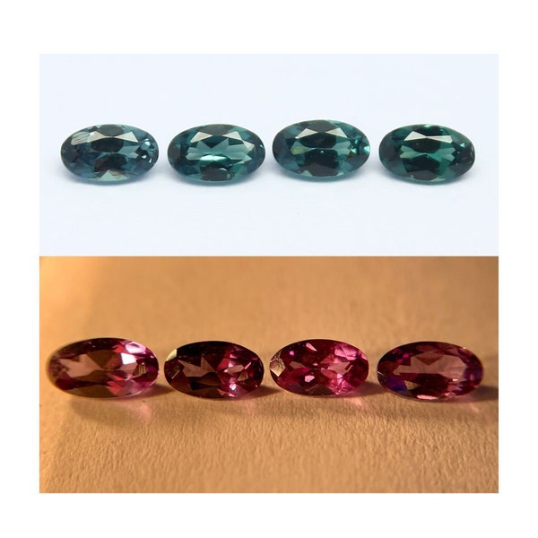 Natural Color Change Garnet Lot 1.15 Carat 5x3 MM Oval Shape Faceted Gemstone 4 Piece Lot