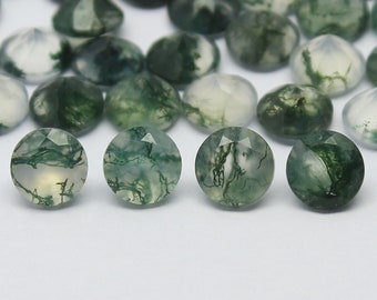 Natural Moss Agate Lot 5x5 MM Round Shape Faceted Gemstone Lot