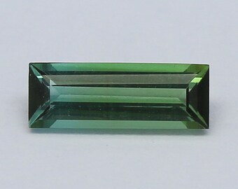 Natural Bi-color Tourmaline 0.90 Carat 10.1x3.7 MM Baguette Shape Faceted Gemstone