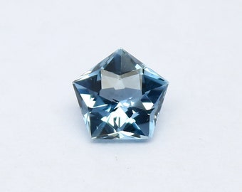 Natural Aquamarine 0.71 Carat 6x6 MM Pentagon Shape Fancy Cut Faceted Gemstone