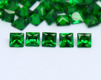 Natural Tsavorite Garnet Lot 2.00-2.30 MM Square Shape Faceted Gemstone Lot