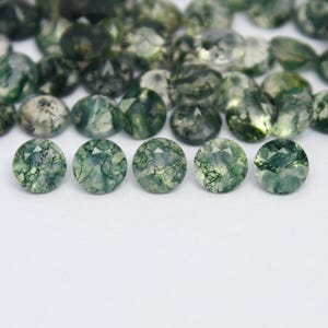 Natural Moss Agate Lot 1.5 to 10 MM Round Shape Faceted Gemstone Lot