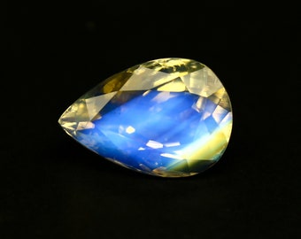 Natural Multi-Fire Rainbow Moonstone AAA+++ QUALITY 4.75 Carat 14x9.5 MM(Approx.) Pear Shape Faceted Gemstone