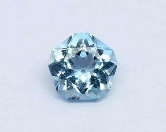 Natural Aquamarine 0.83 Carat 6.4x6.4 MM Fancy Shape Faceted Gemstone