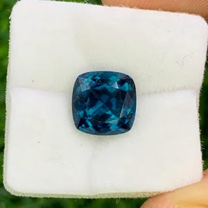 Natural Blue Tourmaline 2.04 Carat 7.7x7.7 MM Cushion Shape Faceted Gemstone