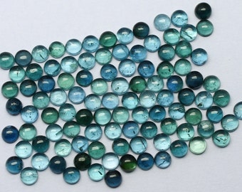 Natürliche Indigolith Turmalin 4 x 4 MM runde Form Cabochon Edelstein Lot