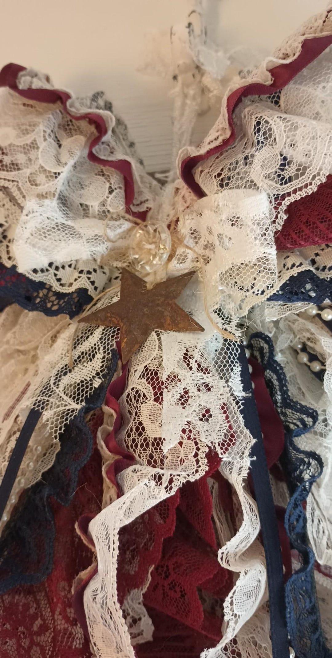 Small Rustic Bows Luxury Edition Primitive Lace Bows,rustic Bow,shabby Chic, Americana ...