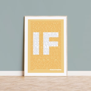IF poem by Rudyard Kipling. Poster | Wall art | Print
