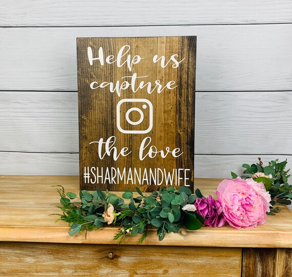 rustic POPPY collection INSTAGRAM sign print WEDDING personalised floral chic