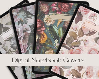 Vintage Floral Digital Notebook Covers (PDF)