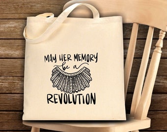 RBG Tote Bag, Women's Equality, LGBT Rights, Pro Choice Gift, Book Bag, Library Bag, Roe V. Wade
