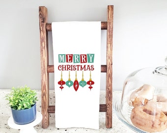 Mid Century Merry Christmas Geschirrtuch; Mid Century Küche Geschenk; Vintage Küchenhandtuch