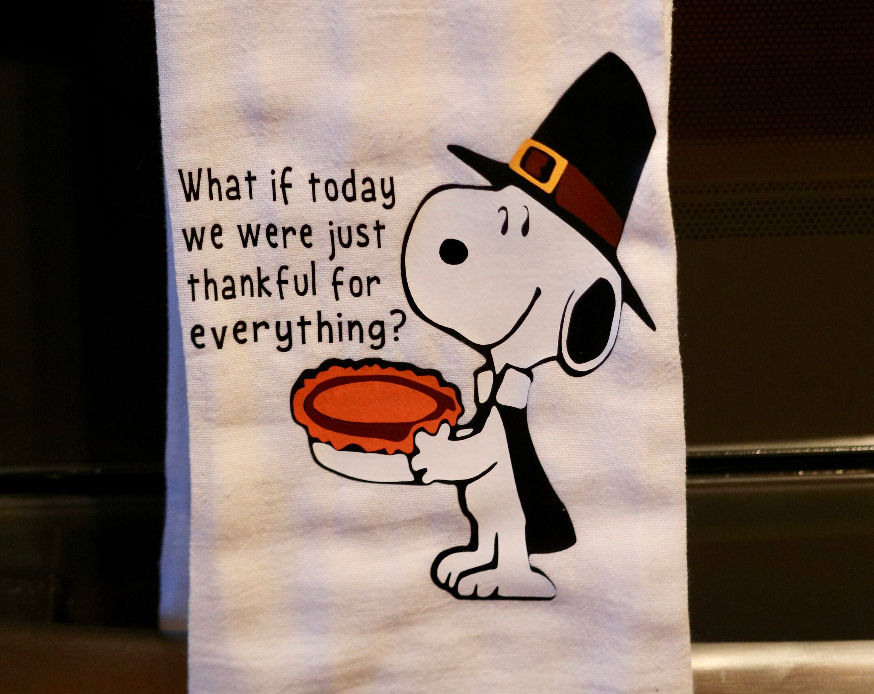 Snoopy and Peanuts Gang Thanksgiving Tea Towel Snoopy Kitchen Etsy