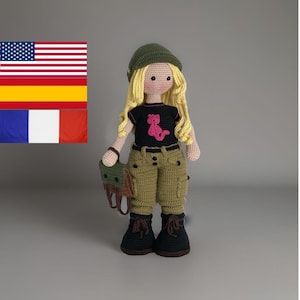 Patrón de crochet Muñeca Tormenta - Amigurumi - Inglés - Español - Francés - Muñeca Grande - Muñeca Realista