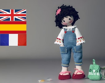 Crochet Pattern Doll River - Amigurumi - English - Spanish - French - Big Doll - Creative Crochet